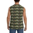 thumbnail image 4 of Fotbe Largemouth Bass Fish Men's Camiseta sin Mangas Estampada para Hombres, Playera Casual para Gimnasio, Entrenamiento, Playa-Large, 4 of 7