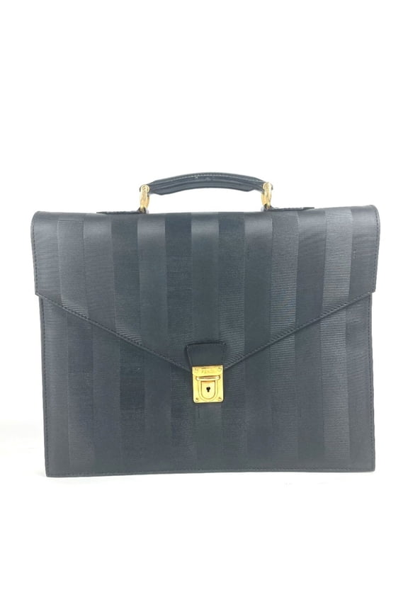 Pre-Owned FENDI Fendi Bag Pecan Handbag Document Briefcase Business Men's Black (Good)