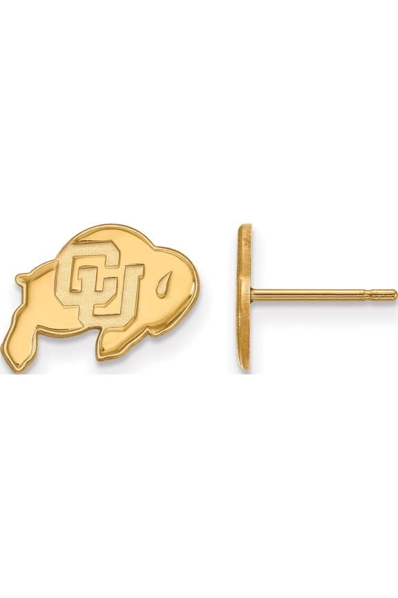 Ss/Gold Plated Sterling Silver With Gp Logoart University Of Colorado Xs Post Earrings (8 X 12) Made In United States gp007uco