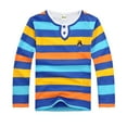 thumbnail image 3 of WOYY Little Boys Long Sleeve Casual Striped Henley T-Shirt Kids Cotton Casual T Shirt, 3 of 3