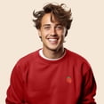 thumbnail image 4 of Dalix Strawberry Embroidered Fleece Crewneck Long Sleeve Sweatshirt Mens in Heather Red XL X-Large, 4 of 5