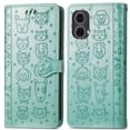 thumbnail image 1 of Funda Cartera FOXDOCK para Motorola Moto G85 , Flip PU con Relieve de Gatos y Perros, Tarjetero y Soporte, 1 of 6