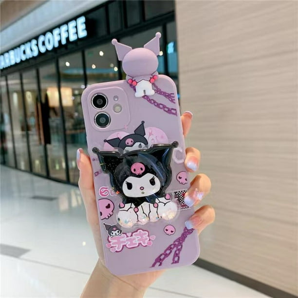 Sanrio Kuromi-fundas de teléfono con dibujos animados en 3D para iPhone 14, 13, 12, 11 Pro Max, Mini, XR, XS MAX, 8, X, 7, funda de silicona suave anticaída, Y2k, niñas Fivean unisex