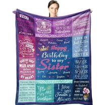 Sister Birthday Gift Ideas - Birthday Gifts for Sister Blanket 60"x50" - Funny Sister Birthday Gifts from Sister - Happy Birthday Gift for Women Sisters - Sister Presents for Birthday Unique