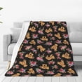 thumbnail image 1 of Balery Rose Flower Bear Manta de Felpa Suave y Acogedora – Cobija de Franela Aterciopelada para Cama, Lavable y Cálida para Sofá, Mascotas, Transpirable-80"x60", 1 of 7