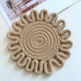 thumbnail image 3 of Weaving Heat Thermal Pad for Daily Use Flower Shape Dining Rope Handmade Pot Pad Tableware Accessory for Hot and Serving, 3 of 8