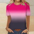 thumbnail image 2 of Summer Tee for Women Gradient Shirts Short Sleeve Tops Casual Loose Blouses Teen Girls Outfit, 2 of 4