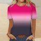 thumbnail image 2 of Camiseta de Manga Corta de Cuello Redondo Impresa Casual de la Moda de las Mujeres, Poliéster Ligero para el Uso Diario, 2 of 8