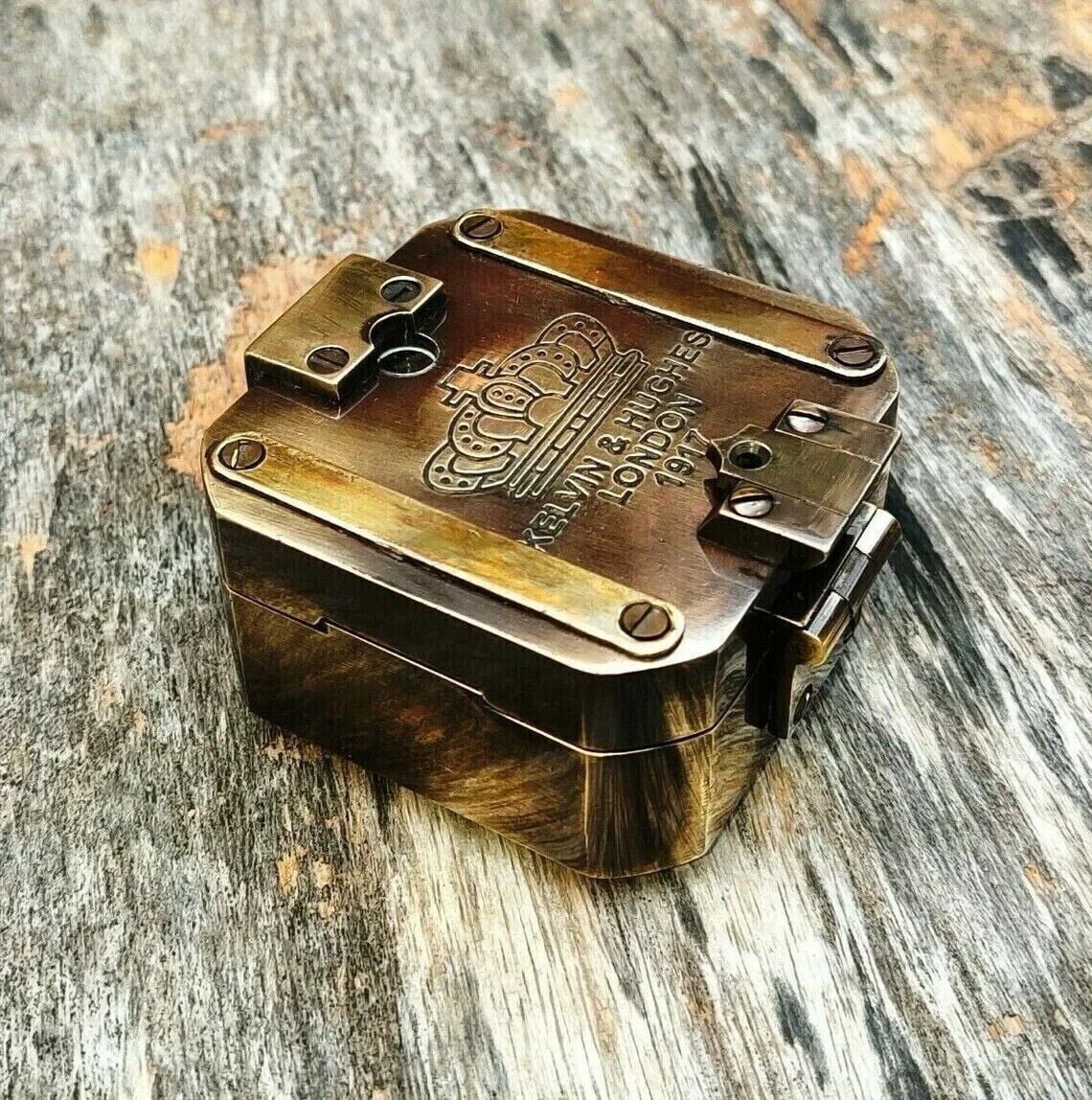 Brass Compass Vintage Ship Kelvin & Hughes 1917 Brunton Compass Christmas Gift