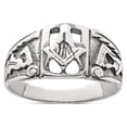thumbnail image 4 of 925 Sterling Silver Antiqued Masonic Ring Size 10, 4 of 6
