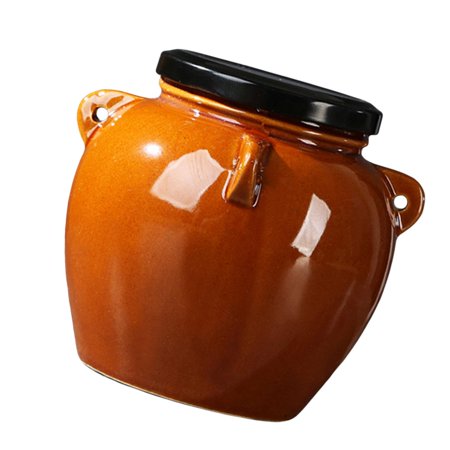 

Ceramic Storage Pot with Lid Containers Decor with Handles Fittings Gift Durable B