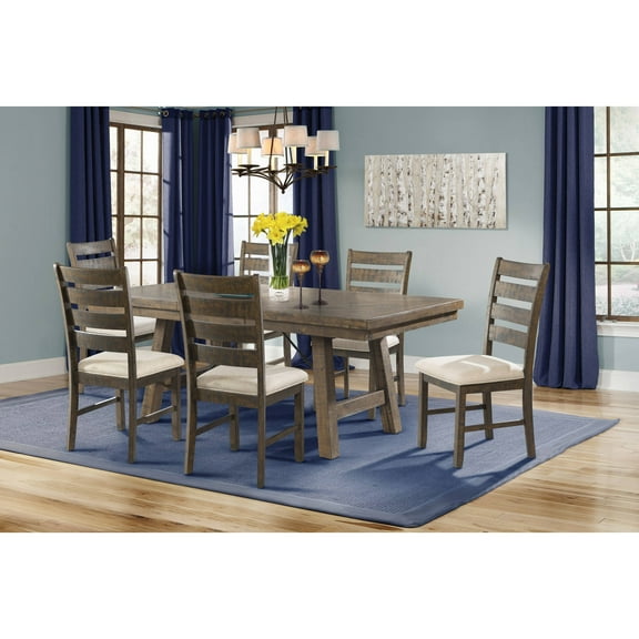 Picket House Furnishings Dex 7-Piece Dining Set with Table, 6 Ladder Side Chairs