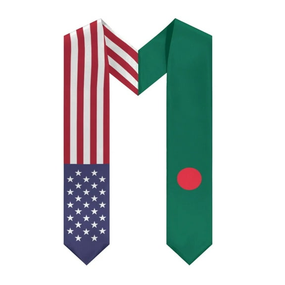 More design Graduation shawl Bangladesh Flag & United States Flag Stole Sash Honor Study Aboard International Students