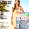 thumbnail image 3 of Mesh Beach Bag, Extra Large Beach Tote with Zipper Pocket Pool Bag for Cruise/Swim/Vacation Essentials, 3 of 8