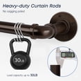 thumbnail image 5 of KoshiMe 1 Inch Bronze Wrap-Around Curtain Rod, 66"-120" Heavy Duty Industrial Curtain Rods for Windows, Mount Wall or Ceiling,Easy Install, 5 of 7