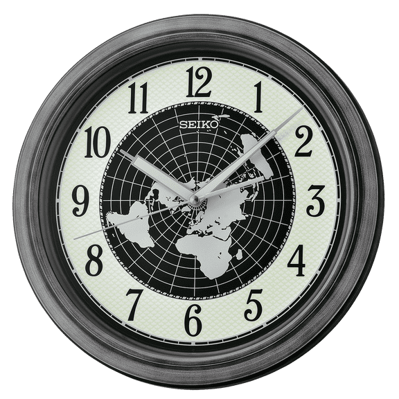 Seiko 13" Amelia Wall Clock, Metallic Dark Silver QXA825SLH