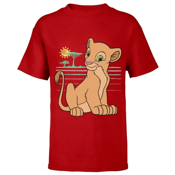 Disney The Lion King Young Nala 90s - Short Sleeve T-Shirt for Kids -Customized-Red