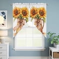 thumbnail image 6 of Sunflower Kitchen Window Curtains, Swag Curtains Valance for Bedroom Living Room Bathroom, Orange Yellow Floral Painting Watercolor Rod Pocket Window Treatment Curtain Block Drapes 2 Panels 36"x45", 6 of 9