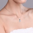 thumbnail image 4 of Gem Stone King 1.27 Ct Oval Sky Blue Aquamarine Black Diamond 925 Sterling Silver Pendant, 4 of 4