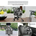 BestPet Pet Stroller Cat Dog Cage Stroller Travel Folding Carrier (Grey