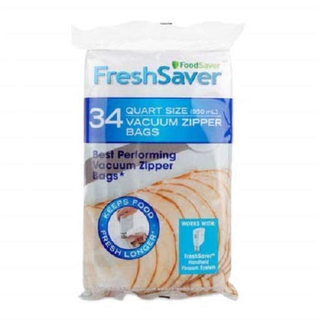 Bolsas con cierre al vacío FoodSaver FreshSaver de un cuarto de galón, 34 unidades