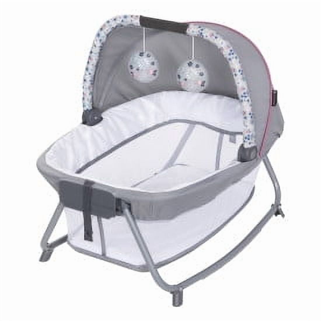 Baby Trend Nursery Den Playard With Rocking Cradle, Daisy Pink