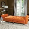 thumbnail image 5 of SAFAVIEH Soho Tufted Foldable Futon Sofa Bed, Orange, 5 of 10