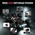 thumbnail image 4 of Xuanlur 1:14 Fast Brushless RC Car for Adults, Max 40+ mph Off-Road Truck w/2.4 GHz High Speed Remote Control,4WD, All Terrain Truggy for Snow, Sand & Mud, Blue, 4 of 8