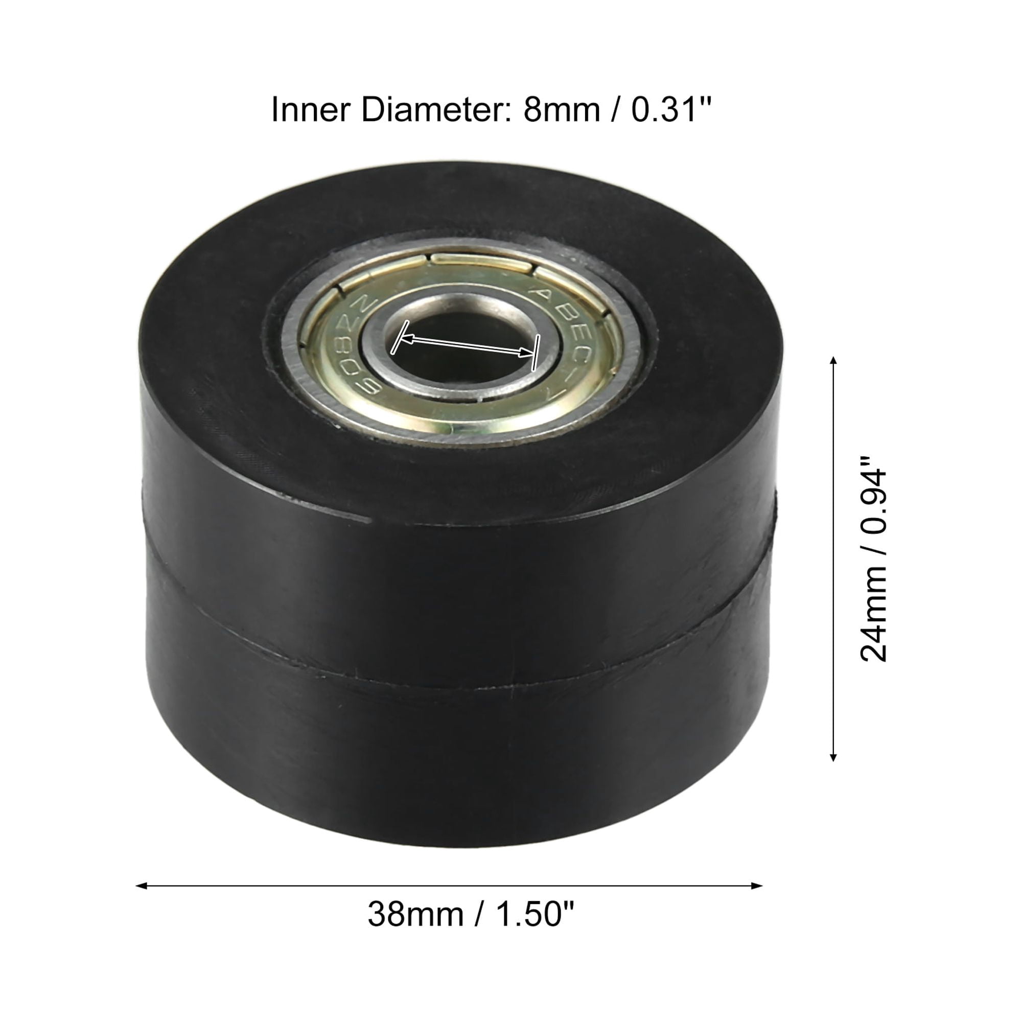 Unique Bargains 8mm Drive Chain Pulley Roller Slider Tensioner Wheel Guide Black
