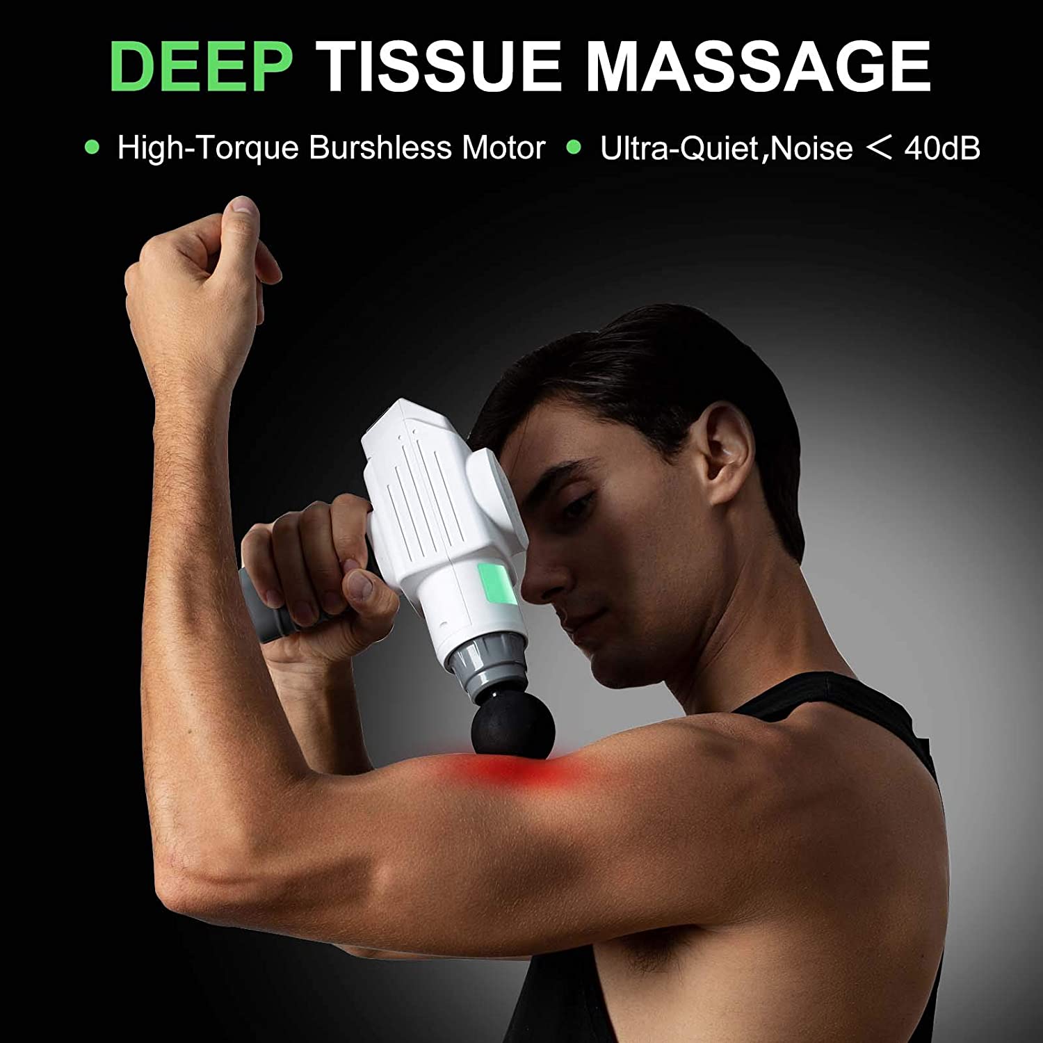 Sotion Muscle Massage Gun Deep Tissue , Percussion Massage Gun for Athletes Body Massager (White) - New
