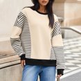 thumbnail image 4 of Long Sleeve Shirts for Women Casual Tunic Tops Women Fashion Casual Printed Round Neck Loose Capless Sweatshirt Top Great Gifts for Less Black L, 4 of 5