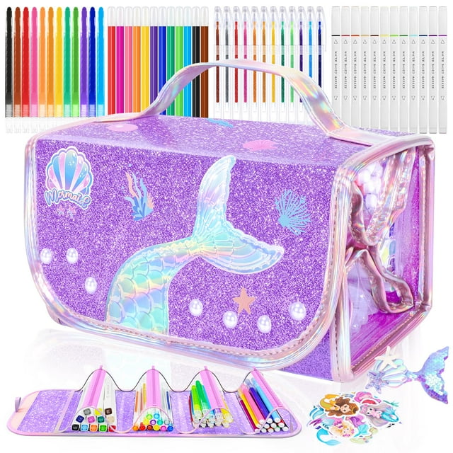 Set de 70 rotuladores lavables con diseño de sirena de DreamyCandy de Art Supplies