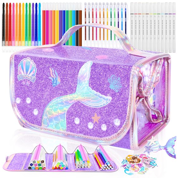 Set de 70 rotuladores lavables con diseño de sirena de DreamyCandy de Art Supplies
