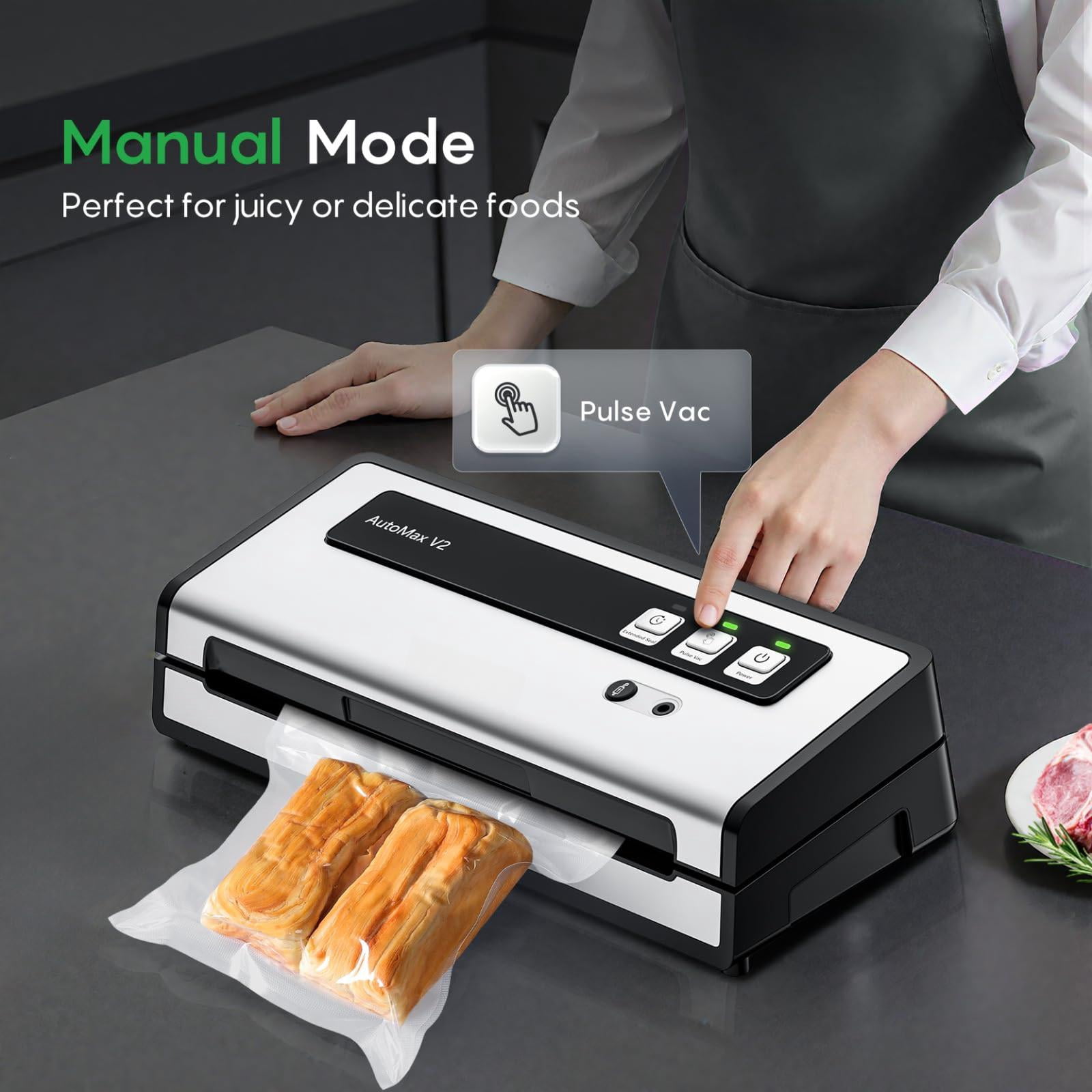 Vacuum Sealer Machine Silver Black Large for Food Storage