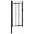 thumbnail image 5 of vidaXL Fence Gate Single Door with Arched Top Steel 39.4"x78.7" Black, 5 of 5