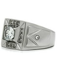 thumbnail image 4 of Luxe Jewelry Designs Men's Stainless Steel Ring with Clear Cubic Zirconia - Size 9 (Pack of 2), 4 of 4