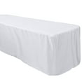 thumbnail image 4 of Efavormart White Fitted Premium Polyester Rectangle Tablecloth 8ft Table Cover For 96"x30" Tables - 220GSM, 4 of 5