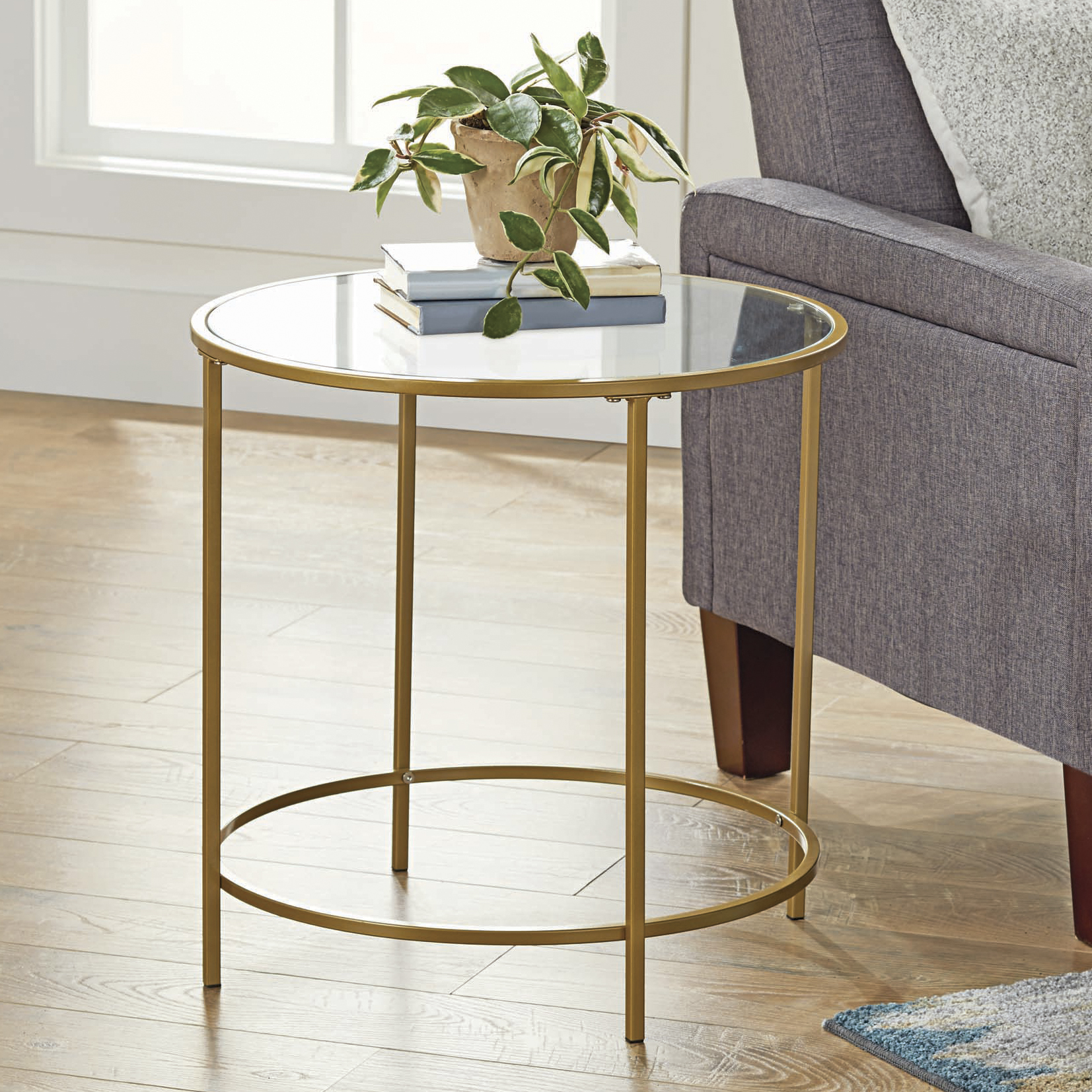 Better Homes & Gardens Nola Side Table, Gold Finish - image 2 of 6