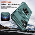 thumbnail image 6 of Dteck Card Holder Case for iPhone 16,Shockproof Silicone + PC Case Ring Stand Heavy Duty Drop Protection Wallet Cover for iPhone 16,Green, 6 of 7