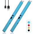 thumbnail image 1 of Pack de 2 Encendedores Eléctricos de Plasma Recargables por USB Sin Llama a Prueba de Viento con Indicador LED y Seguro Infantil para Velas BBQ y Camping en Color Azul, 1 of 7