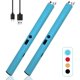 thumbnail image 1 of Pack de 2 Encendedores Eléctricos de Plasma Recargables por USB Sin Llama a Prueba de Viento con Indicador LED y Seguro Infantil para Velas BBQ y Camping en Color Azul, 1 of 7
