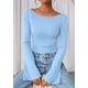 thumbnail image 5 of Camiseta PRETTYGARDEN Otoño 2025 Crop Top de Manga Campana Azul Cielo XL, 5 of 8