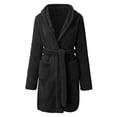thumbnail image 3 of Long Bath Robe for Womens Plush Soft Fleece Bathrobes Nightgown Ladies Pajamas Hooded Sleepwear Housecoat with Belt, 3 of 5