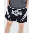 thumbnail image 2 of inlzdz Garçons Enfants Kickboxing Muay Thaï Shorts Amples Imprimé Boxeurs Noirs 12, 2 of 6