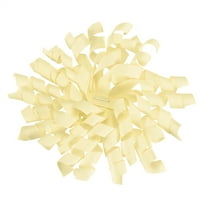 Uxcell 4 Inch Grosgrain Curly Bows for Gift Wrapping Self-Adhesive Curly Ribbon Twist Tie Bows Yellow/White 6 Pcs