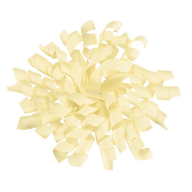 Uxcell Lazos Rizados de Grosgrain de 4 Pulgadas para Envolver Regalos, Cinta Autoadhesiva, Lazos de Torcido Amarillo/Blanco, 6 Piezas