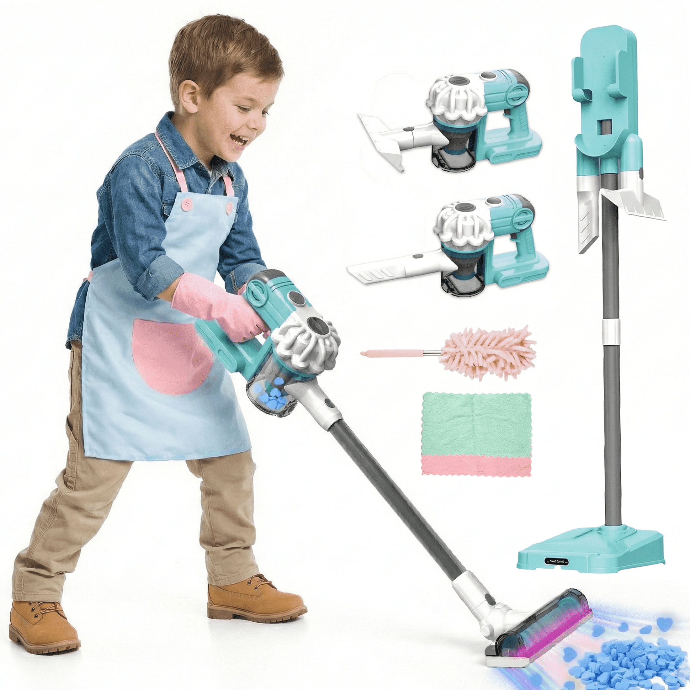 LeapFrog Clean Sweep Learning Caddy, Toddlers Toy, 6-Piece Pretend