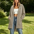 thumbnail image 7 of Stralyhd Women's Zip Up Hoodies Oversized Long Tunic Sweatshirts Casual Long Sleeve Cool Weather 2026 Fall Hoodie Jacket Coat Khaki M, 7 of 7