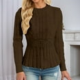 thumbnail image 2 of CAIXIA Oversized Sweater Women Knit Pullover Sweater Elegant Tunic Top With Waist Slim Fit Ribbed Texture Long Sleeve Casual Comfort Wear Spring Fall Clothes 2026, 2 of 6