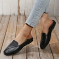thumbnail image 7 of NOKIO Leisure Women's Four Seasons Solid Color Non Slip Flat Square Toe Breathable Slip On Lazy Shoes Women's Flats Shoes Comfortable PU Leather Slip on Shoes for Women, 7 of 7